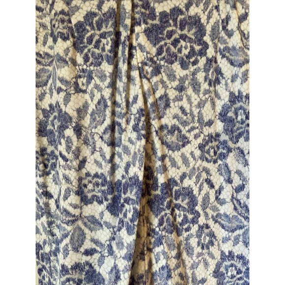 Luisa Beccaria Dress Size 42 periwinkle blue white knit shirred front Italy - Picture 8 of 14